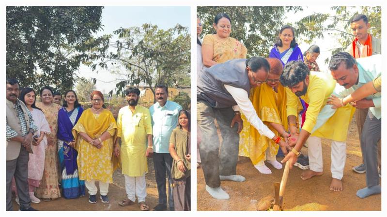 Governments Naveen College Bori-शासकीय नवीन महाविद्यालय बोरी में बाउंड्री वाल भूमि पूजन कार्यक्रम