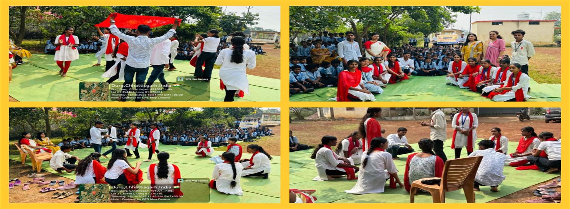 रजत जयंती के अवसर पर PM Shri SAGES Bori में HIV जागरूकता हेतु"नुक्कड नाटक कार्यक्रम" -Govt College Bori