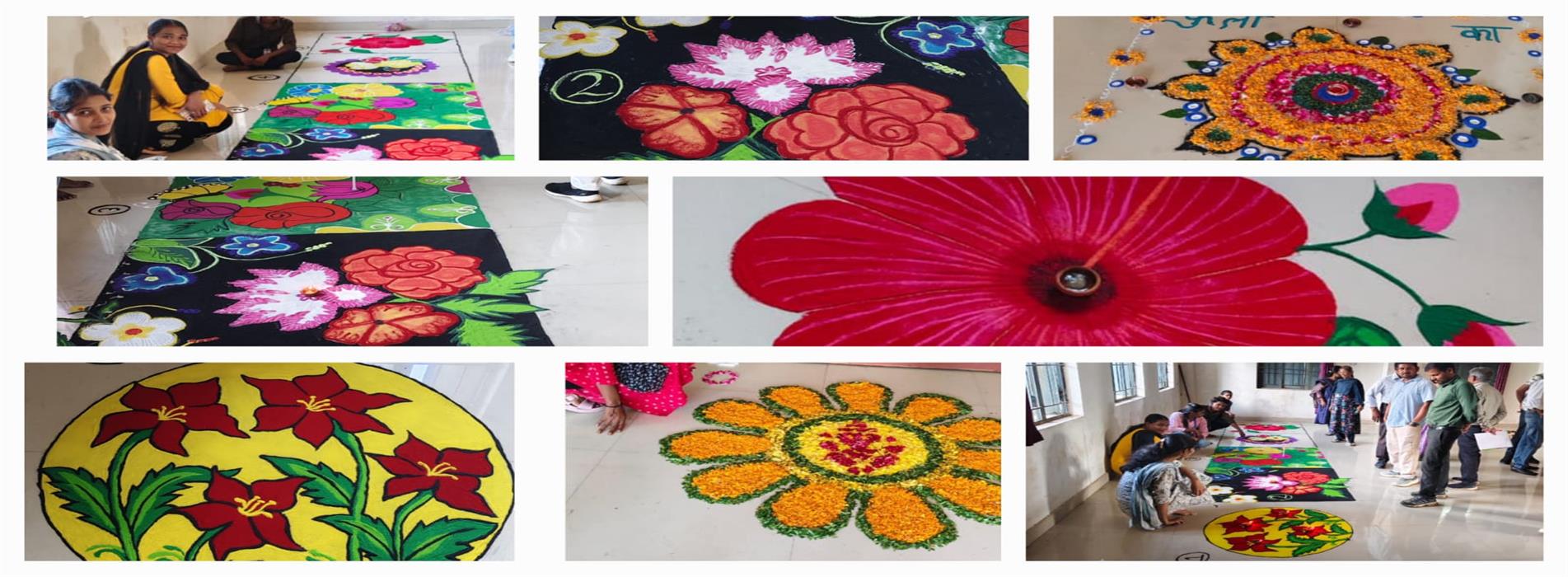 बेस्ट प्रैक्टिस छत्तीसगढ़ का पारंपरिक त्योहार -दिवाली के उपलक्ष में रंगोली प्रतियोगिता-Govt College Bori